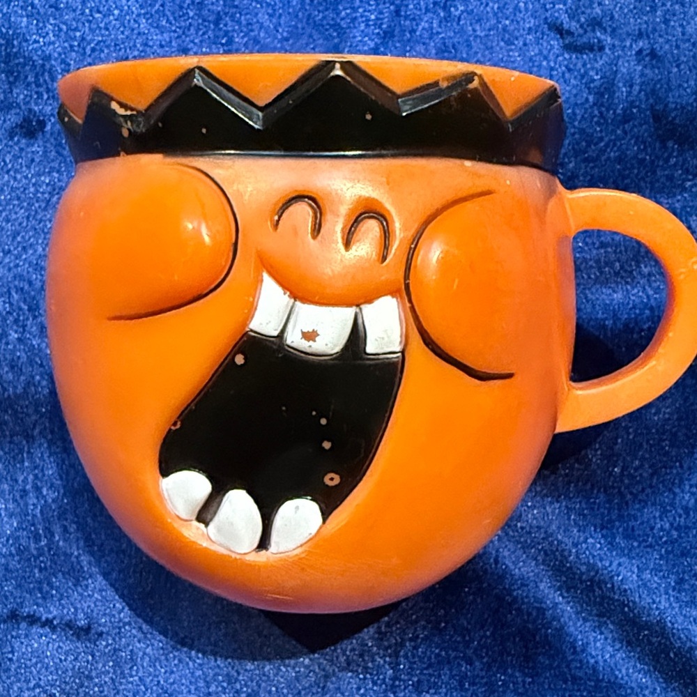 Pillsbury Funny Face Drink Mix Jolly Olly Orange Character Mug Vintage 1970